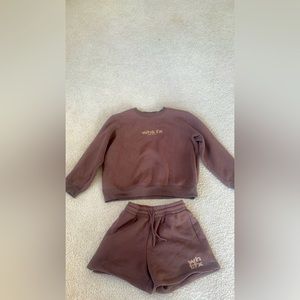 White fox sweater and short set